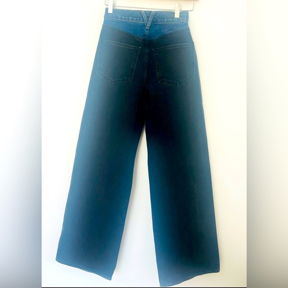 Veronica Beard Jeans Taylor WideLeg High Rise 2 Tone Blue Moon 26 ALTERED TO 24 - Picture 5 of 15